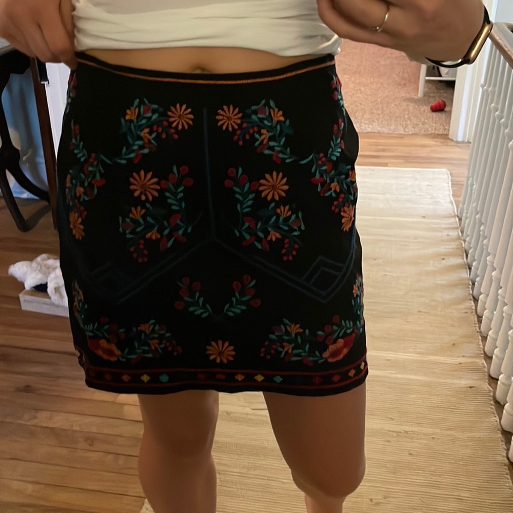 Embroidered Mini Skirt
